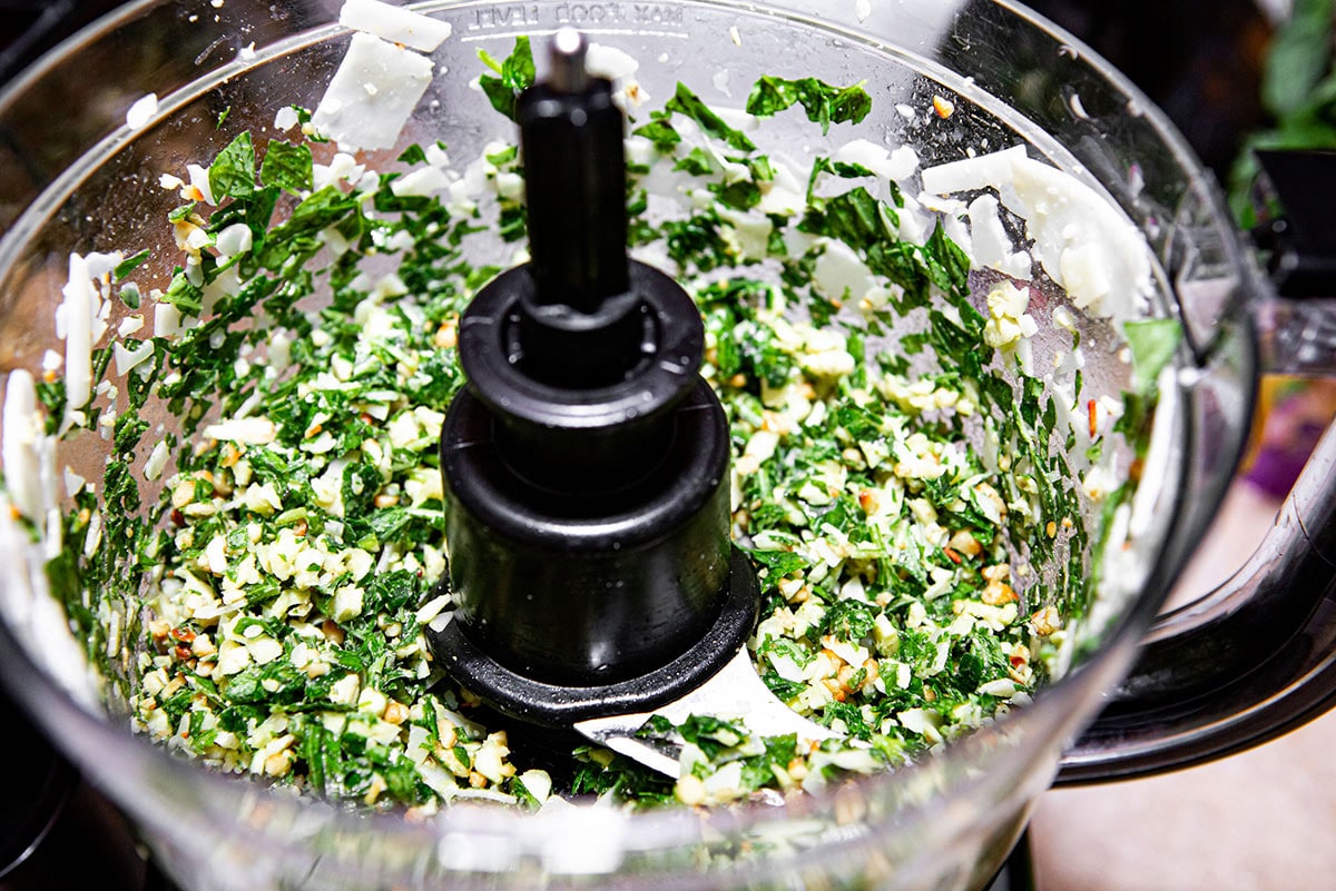 pesto in a food processor. 