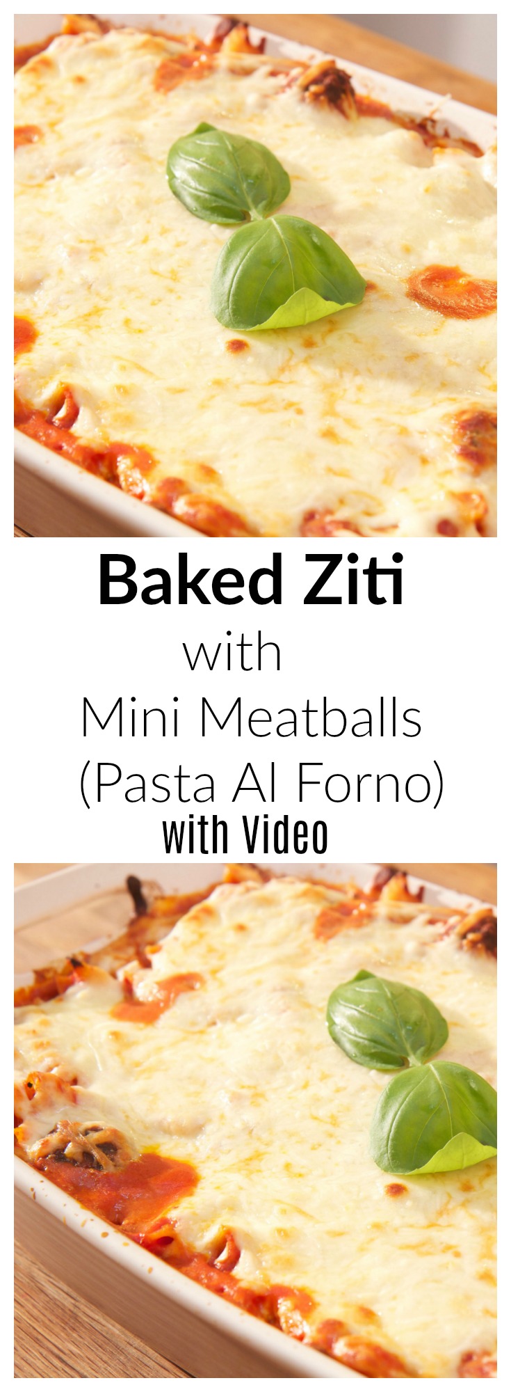 Baked Ziti with Mini Meatballs - recipe with video