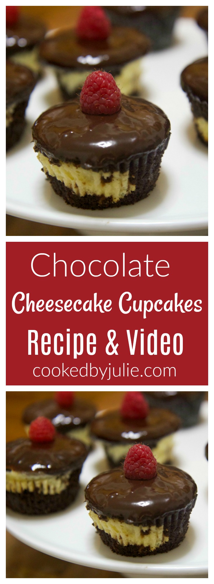 Homemade Chocolate Cheesecake Cupcakes | Recipe & Video from Cooked By Julie