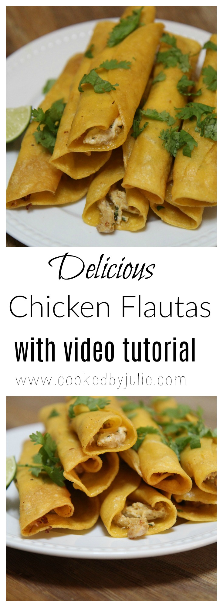 Delicious and Easy Chicken Flautas Recipe | Video from Cooked By Julie