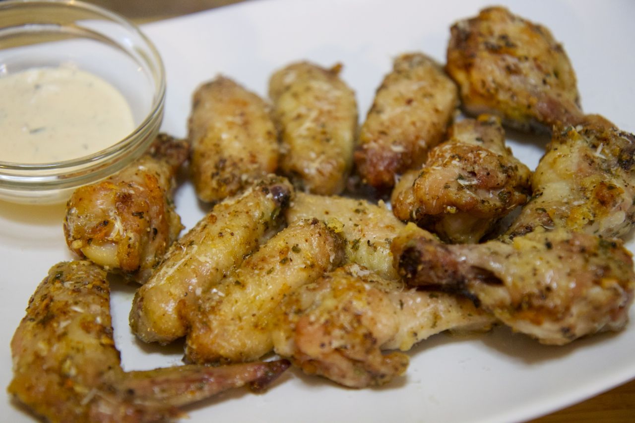 Baked Garlic Parmesan Wings.