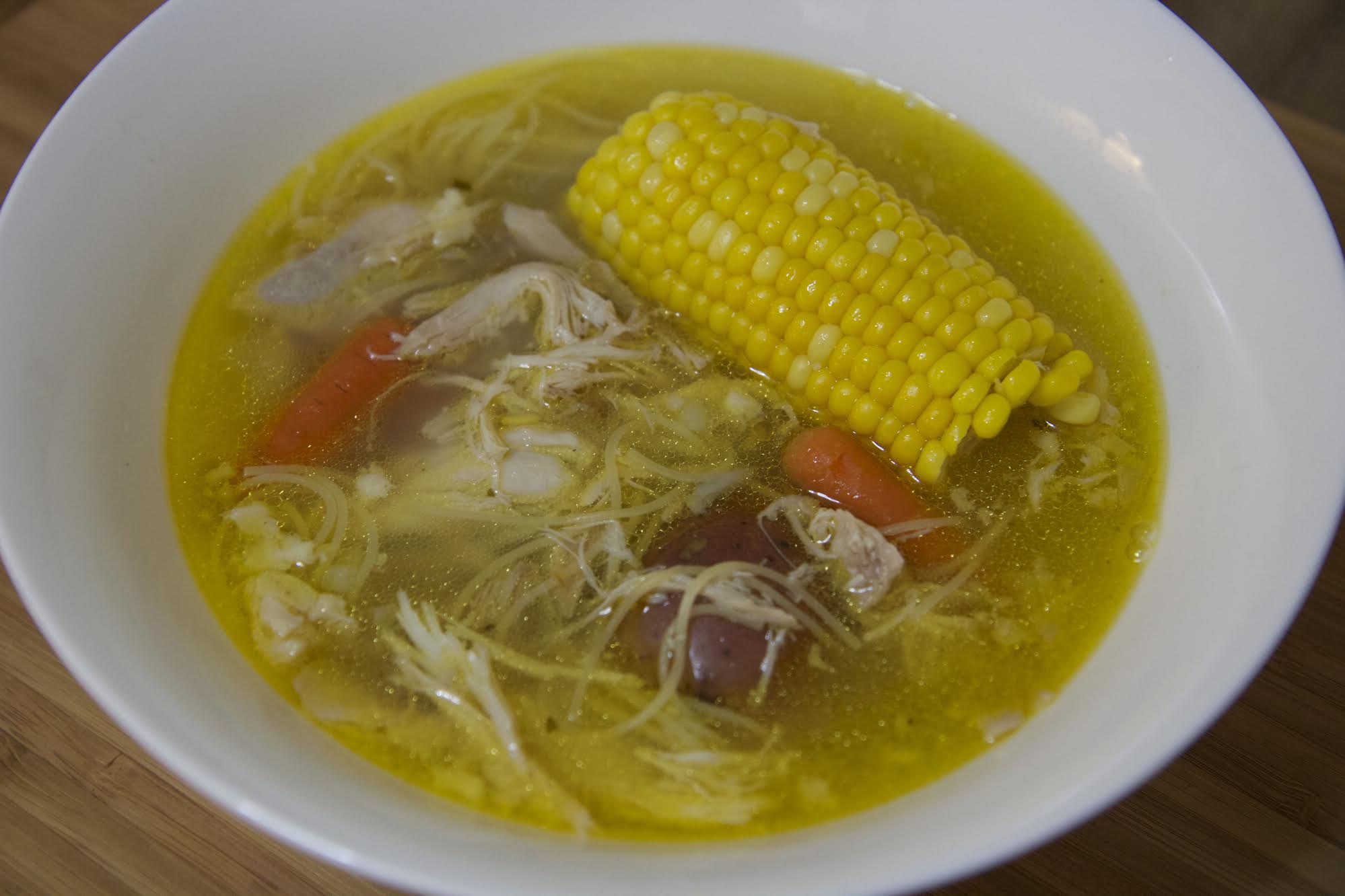 This Cuban chicken noodle soup recipe is the ultimate comfort food! It's creamy, light, and pairs perfectly with a sandwich.