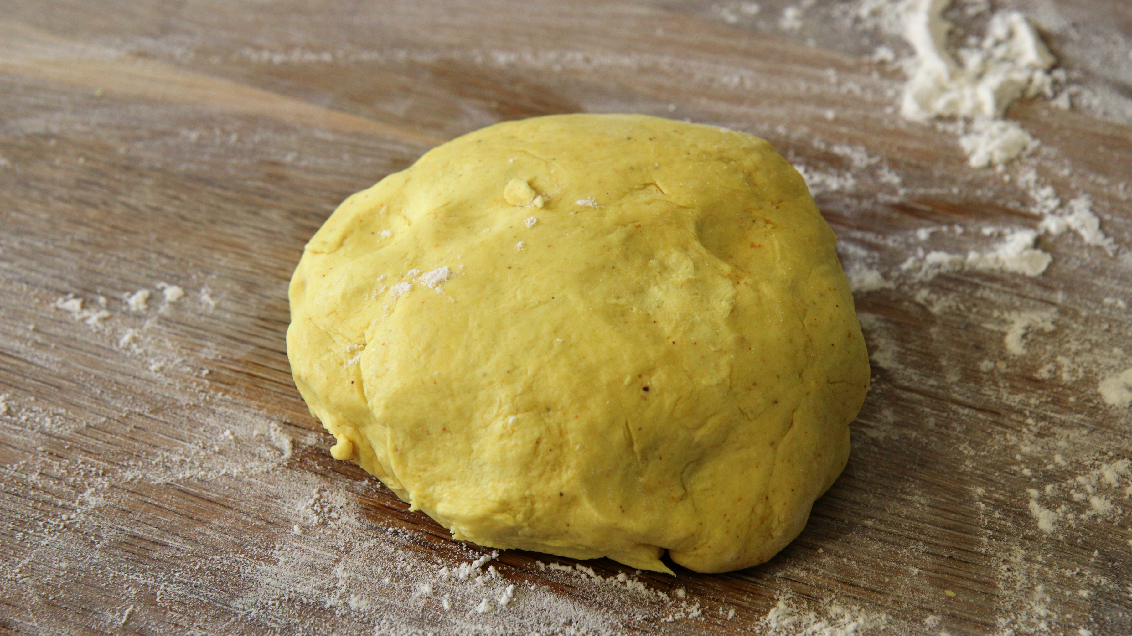 a ball of yellow dough. 
