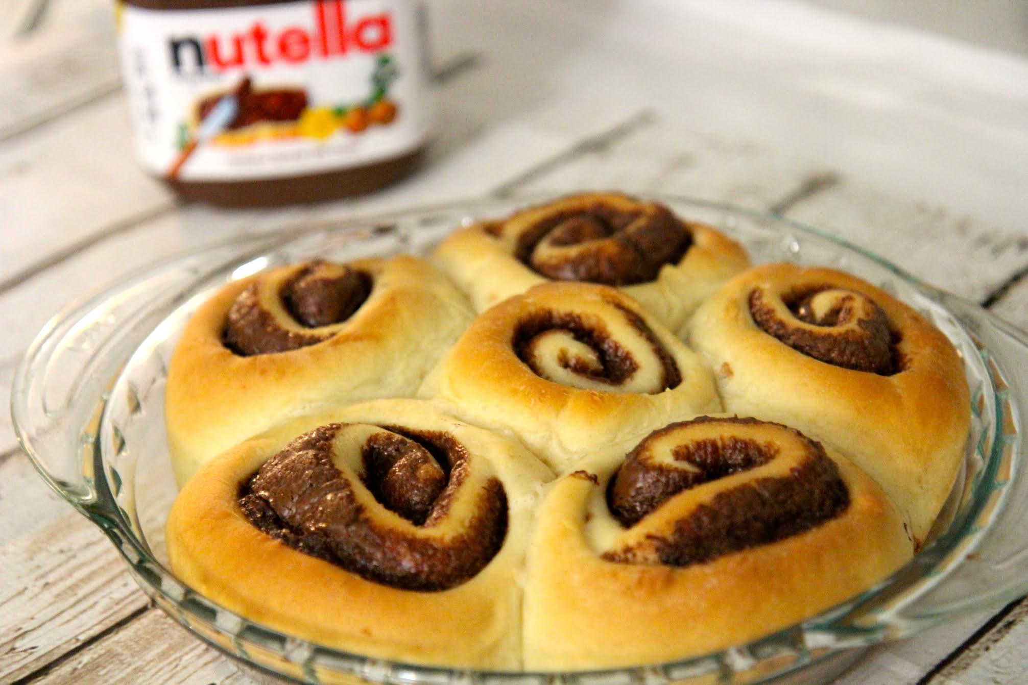 Soft and gooey homemade cinnamon rolls filled with Nutella