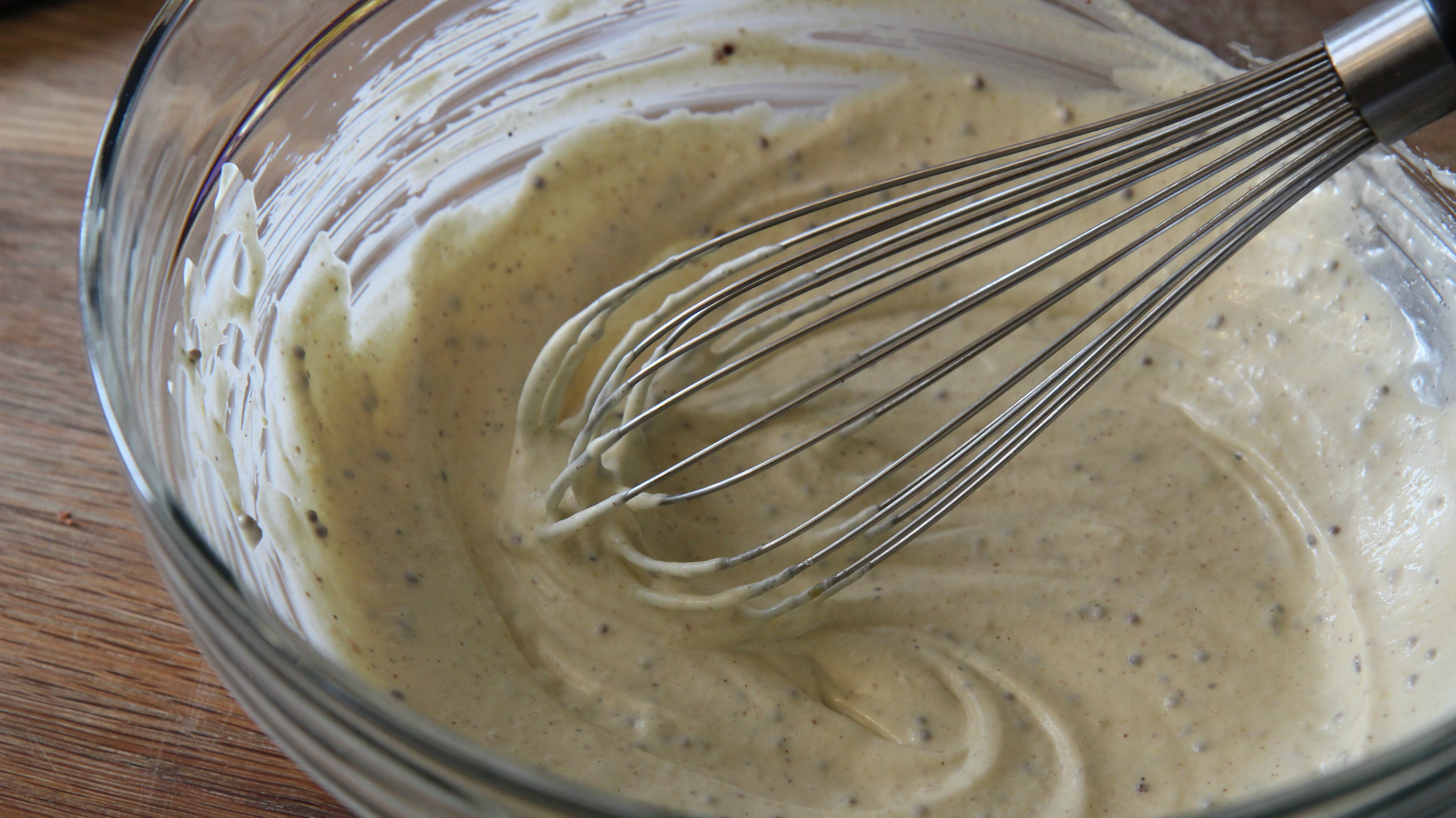 Whisk all the sauce together to bind it.