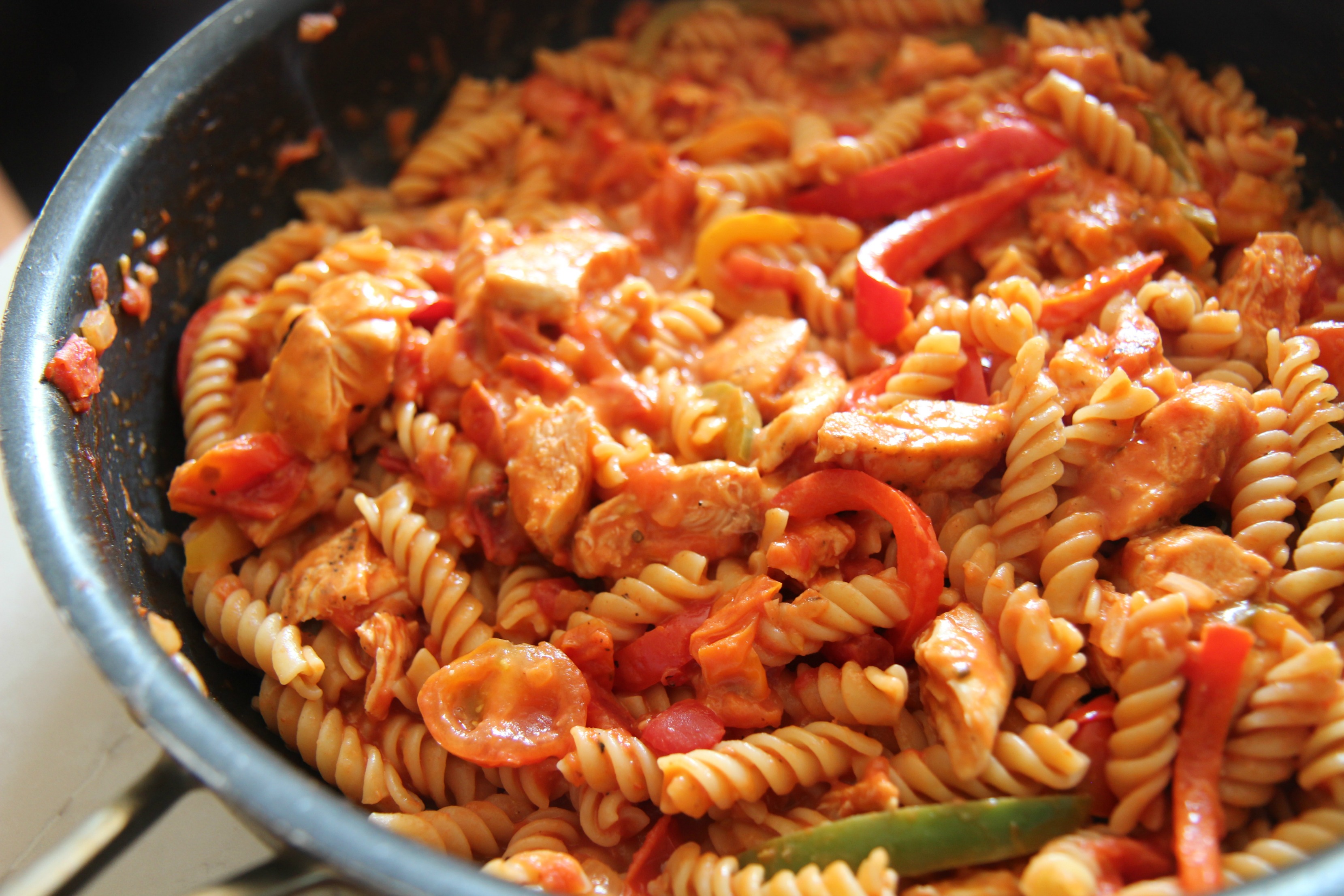 his chicken fajita pasta makes for perfect leftovers. 