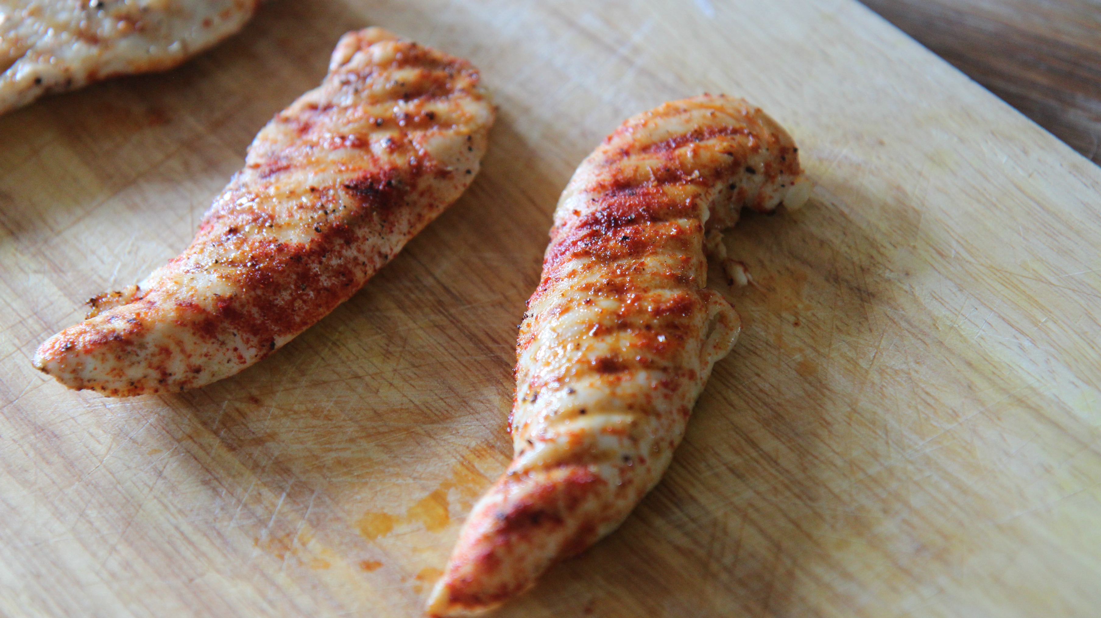 You can grill or pan fry the chicken for this pasta dish. 