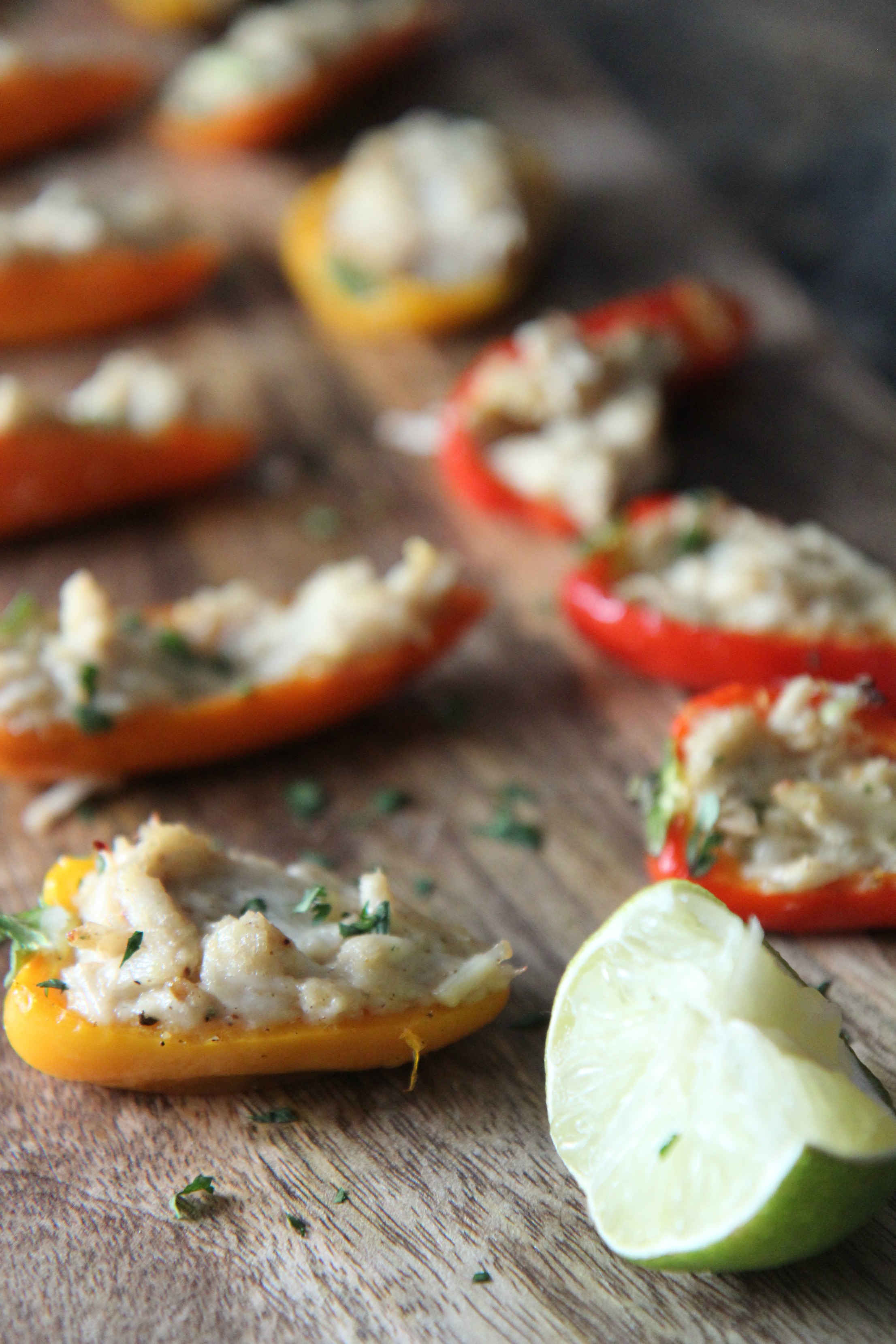 Seafood and spicy bell peppers are a match made in heaven as these appetizers are sure to please.