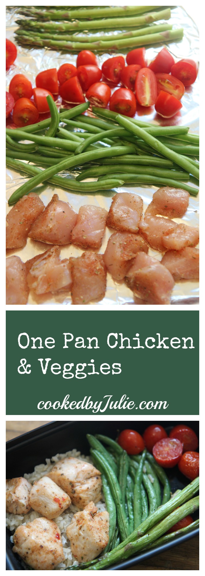 One Pan Chicken and Veggies Recipe with Video from Cooked By Julie