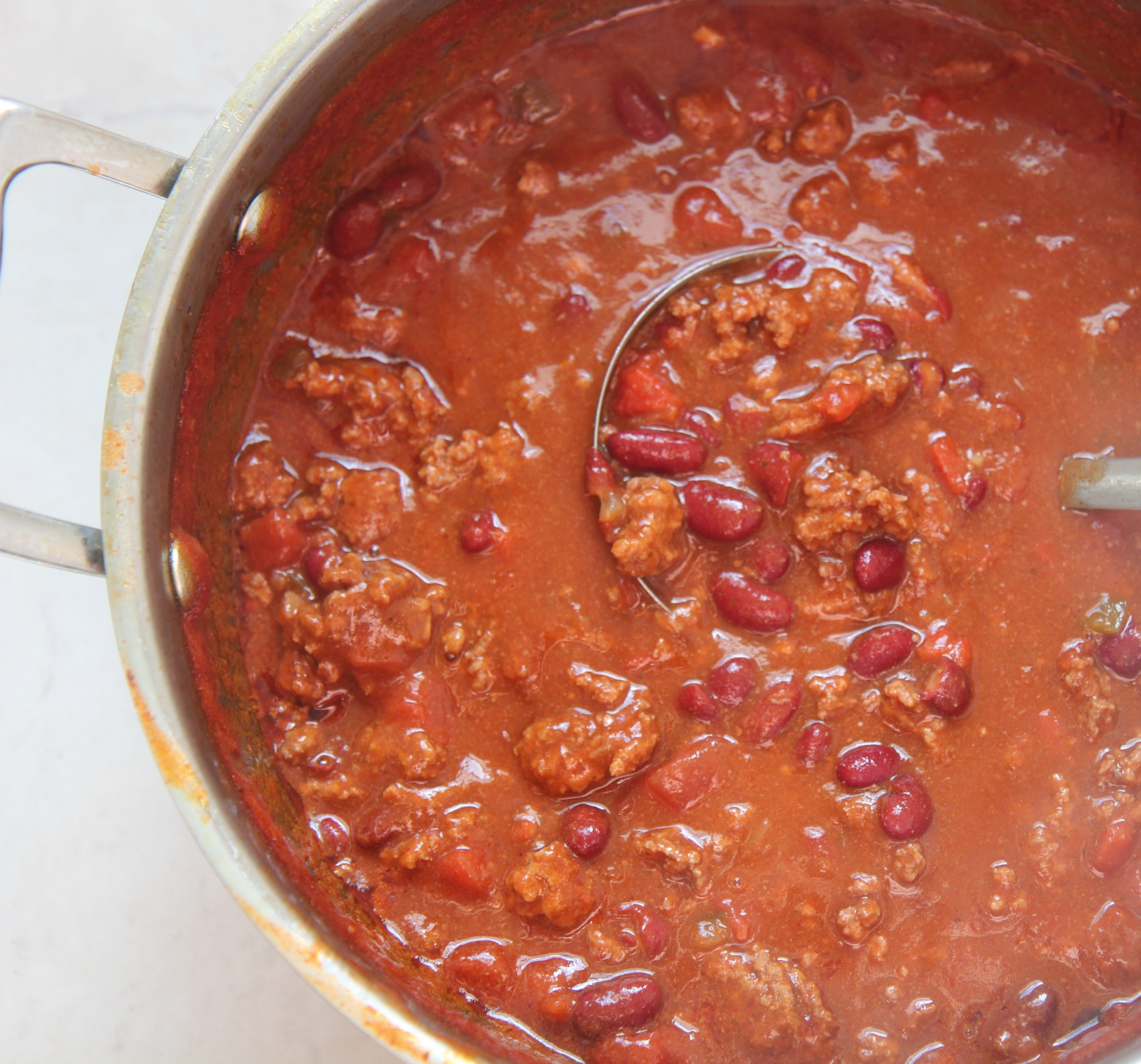 Hearty, rich chili is a delicious cold night comfort meal