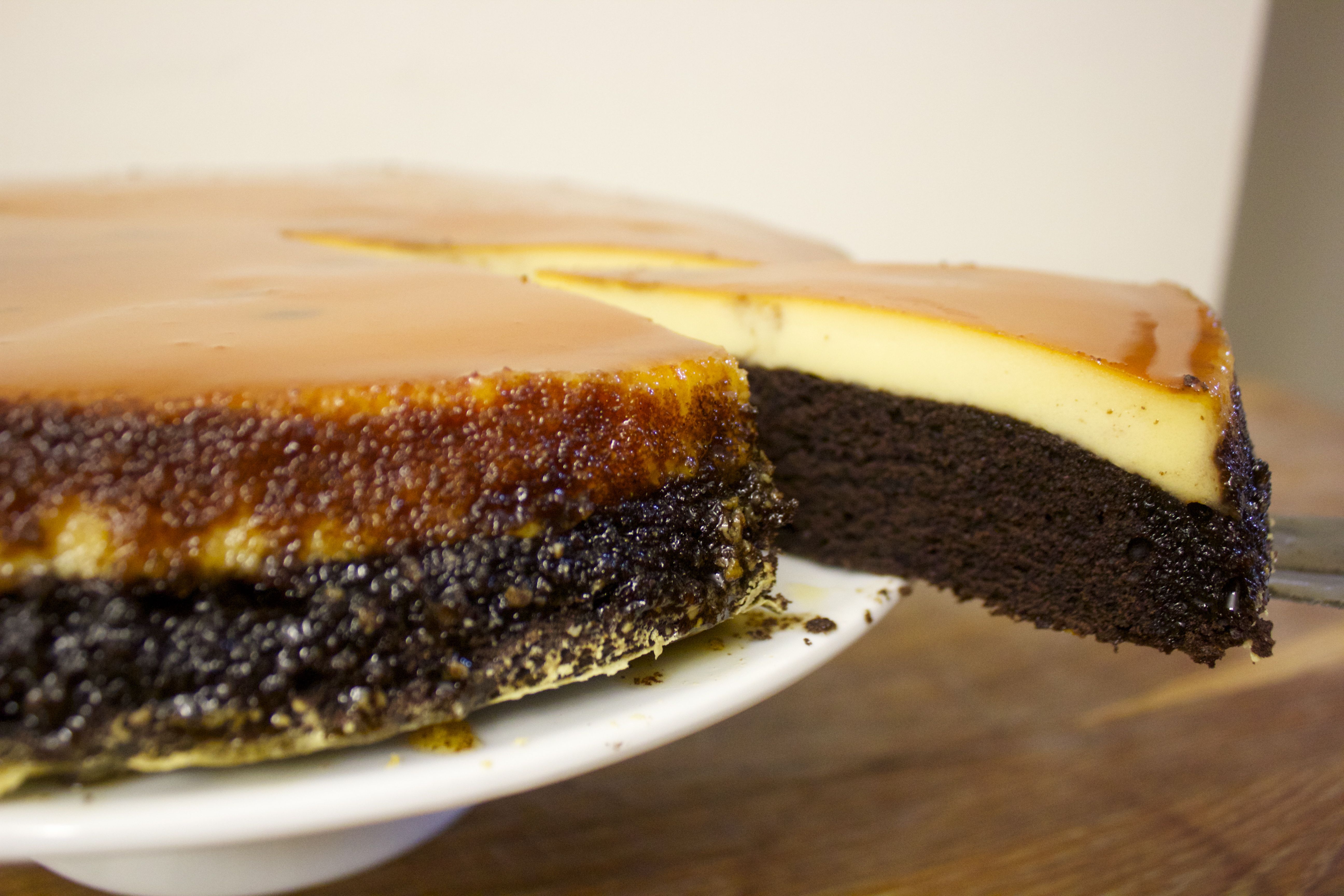 This chocolate cake meets flan is a great recipe to have and is the best of both worlds.