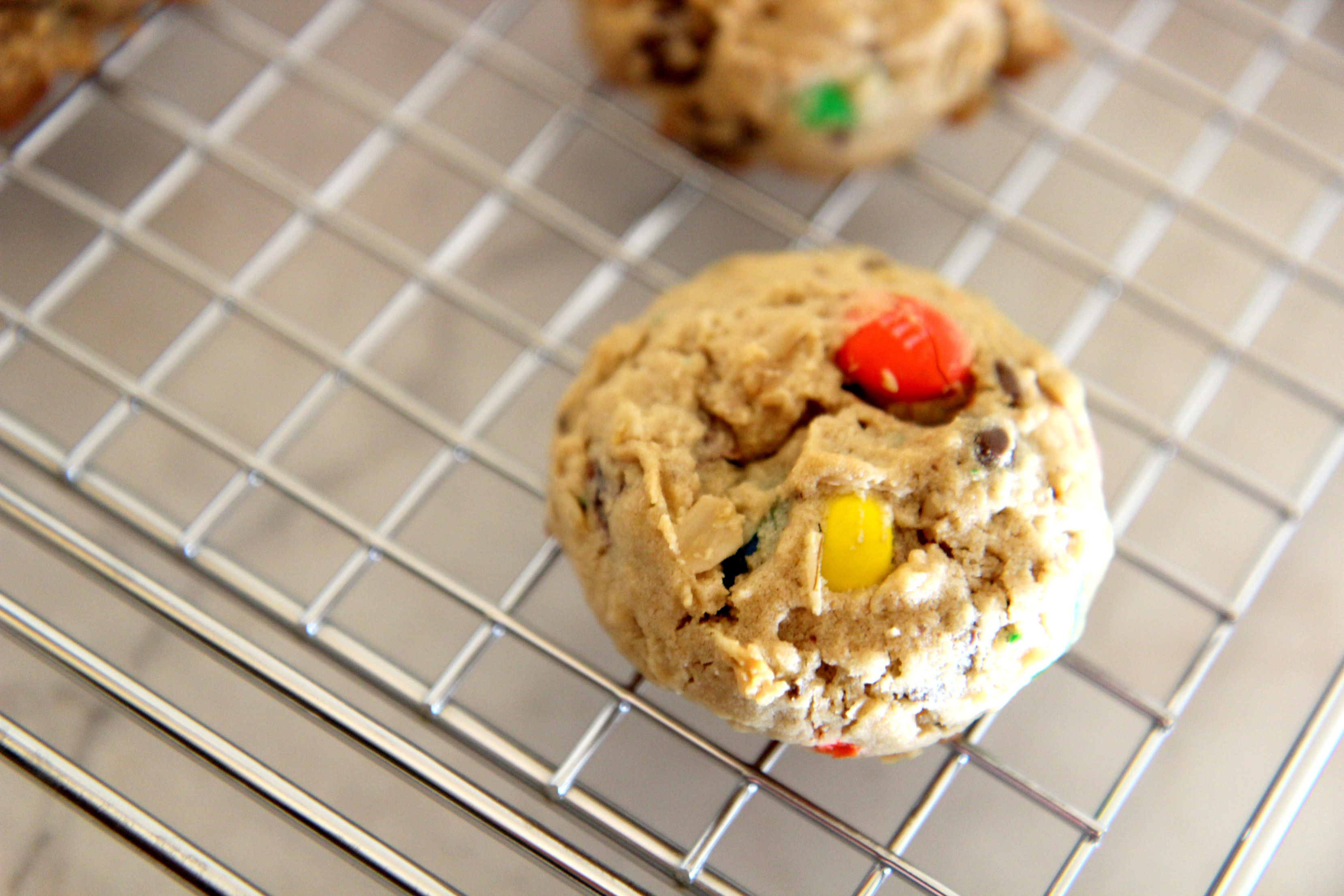 Dip these soft baked monster cookies in some milk for a perfect cookie experience