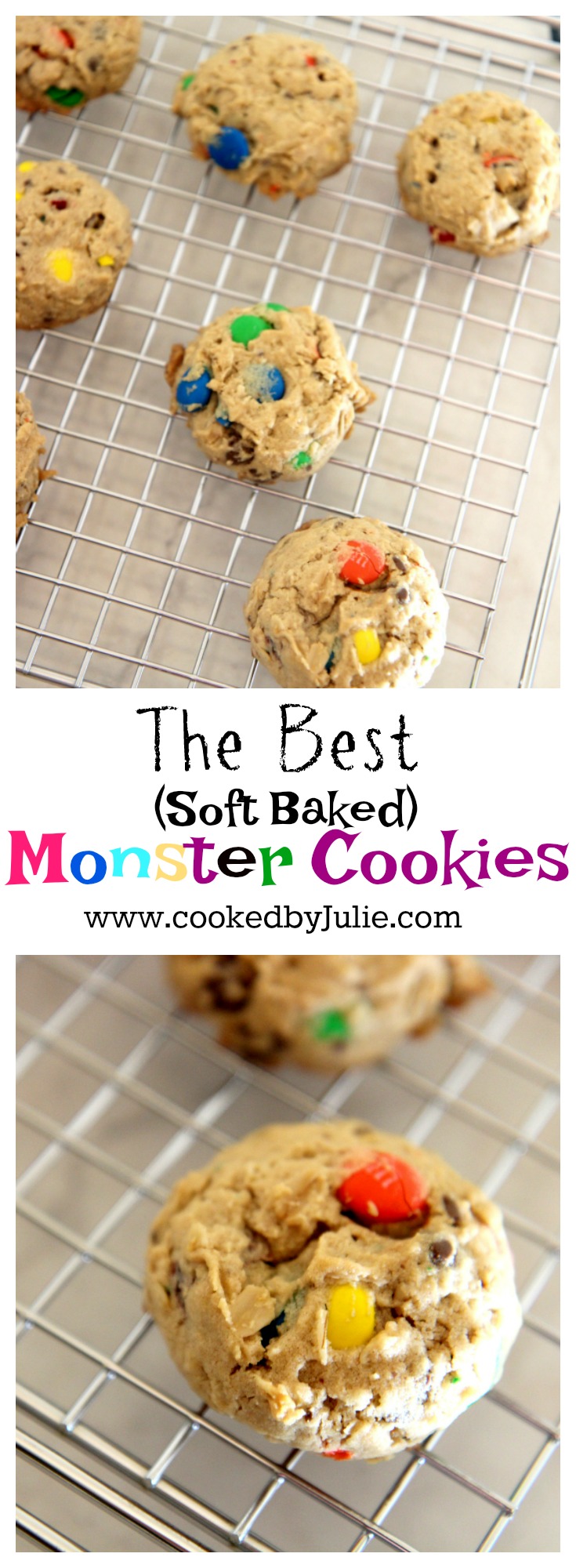 The Best Soft Baked Monster Cookie Recipe from Cooked By Julie
