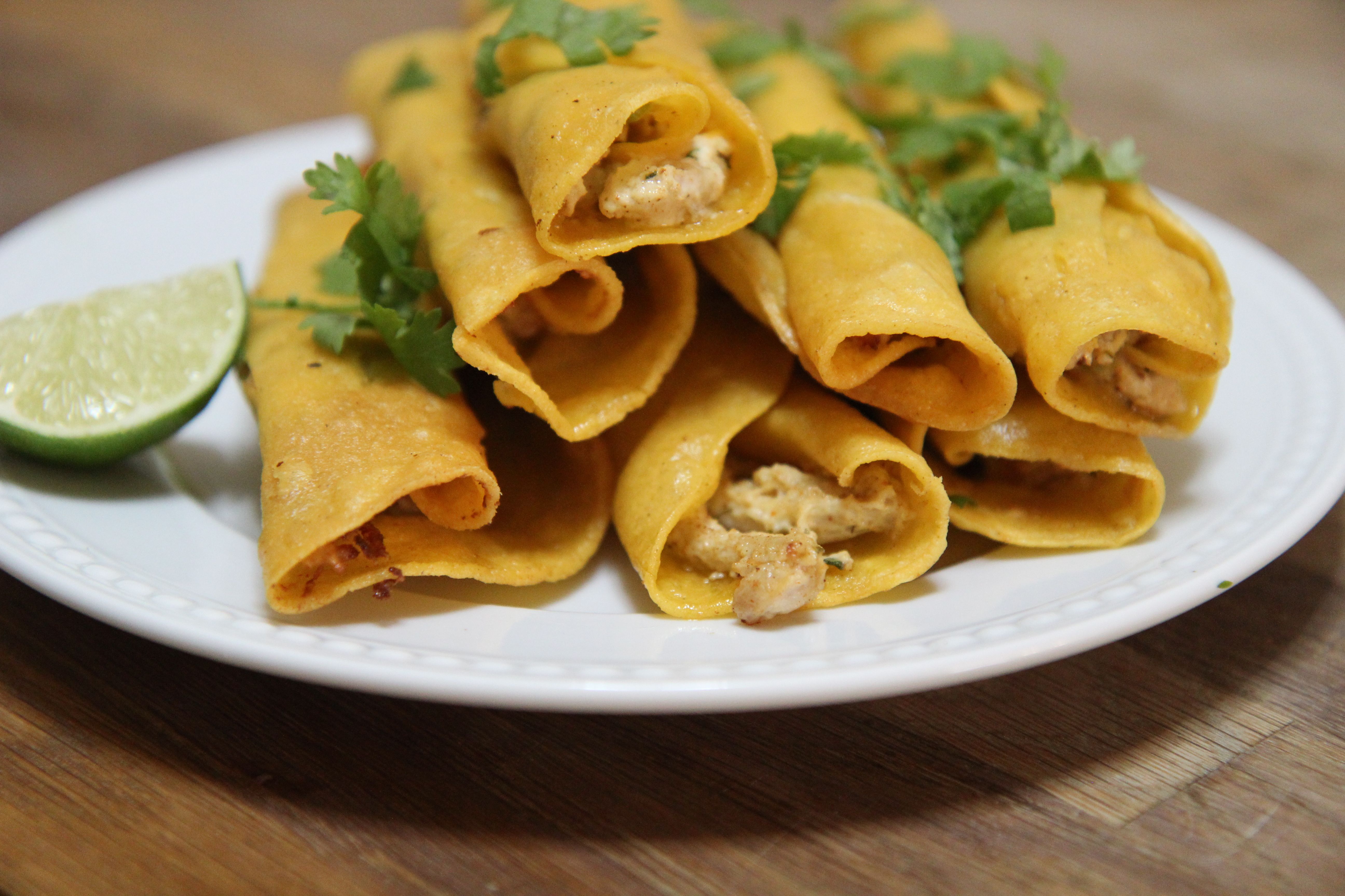 These crispy chicken flautas are the perfect finger food or appetizer for taco night