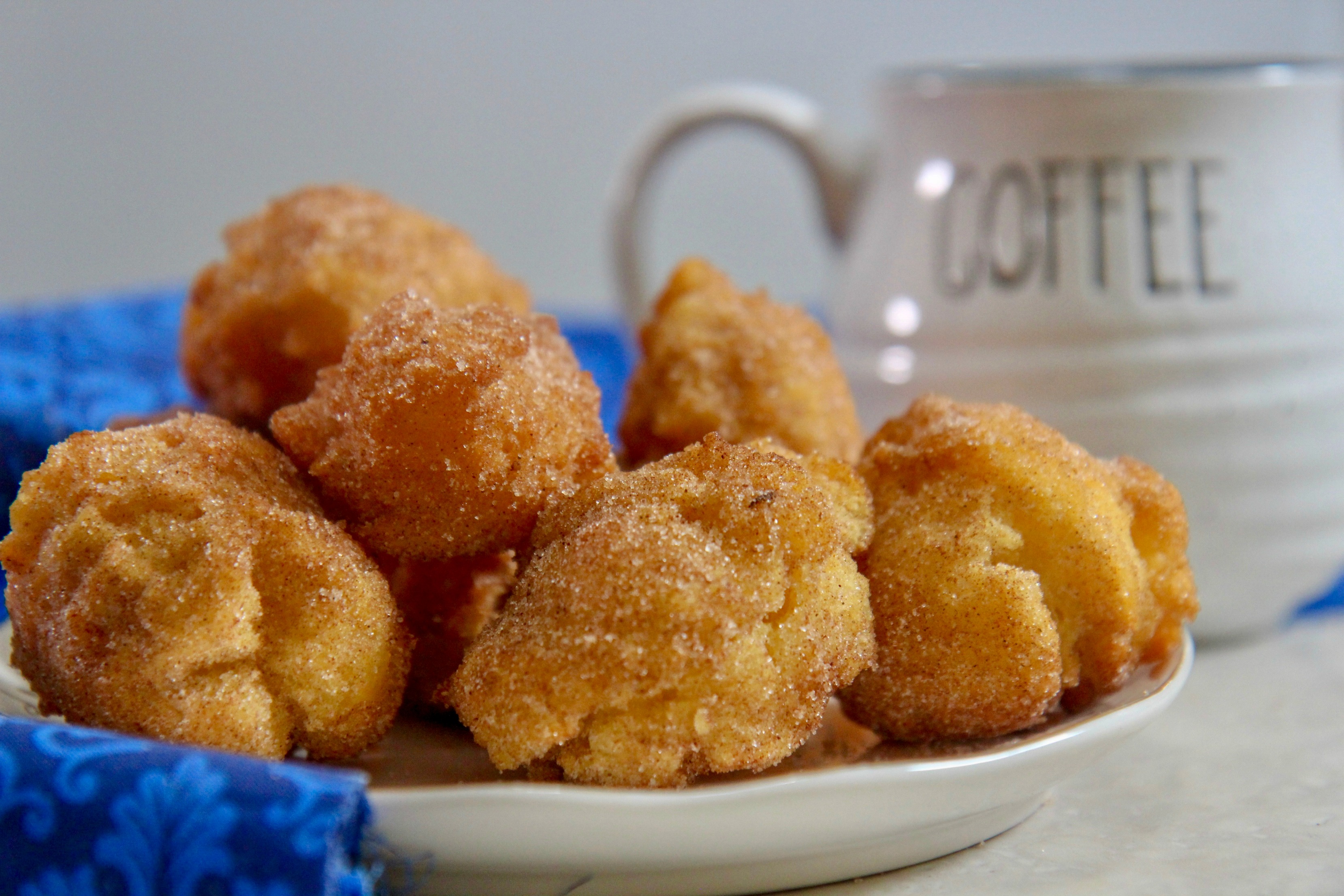 Lightly battered and sugared donut holes