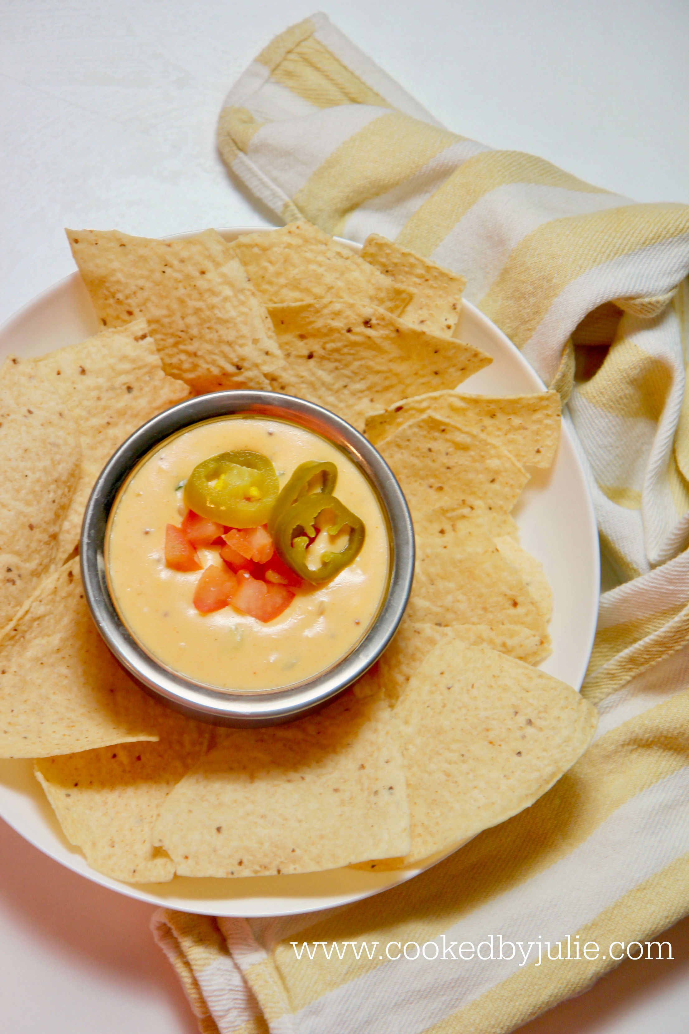 Creamy and cheesy queso dip made with real cheese 