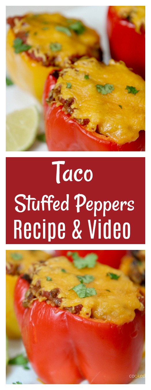 Taco Stuffed Peppers - Recipe and Video from Cooked By Julie
