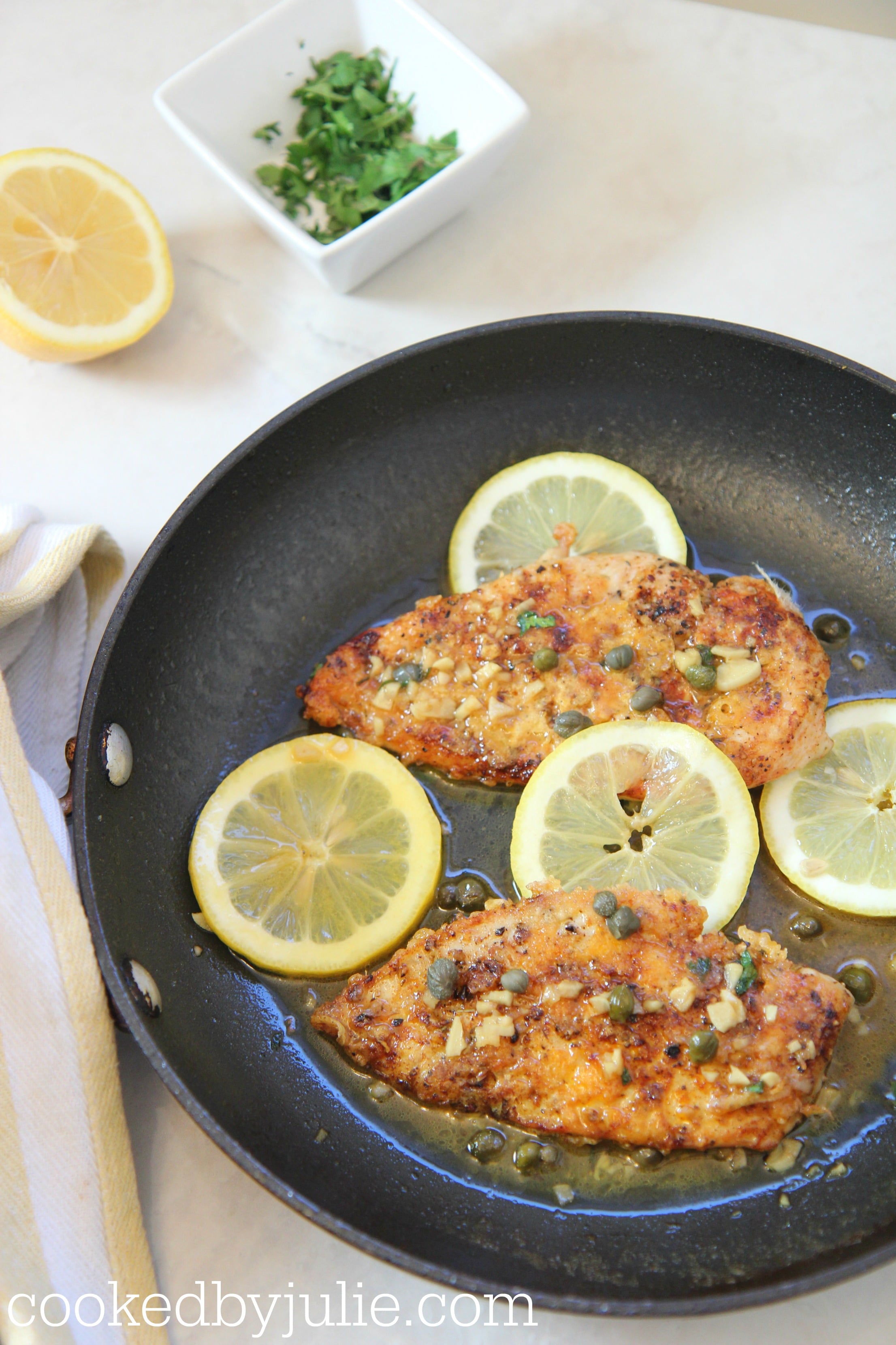 This is a healthy portion to serve and don't forget to top it off with parsley.