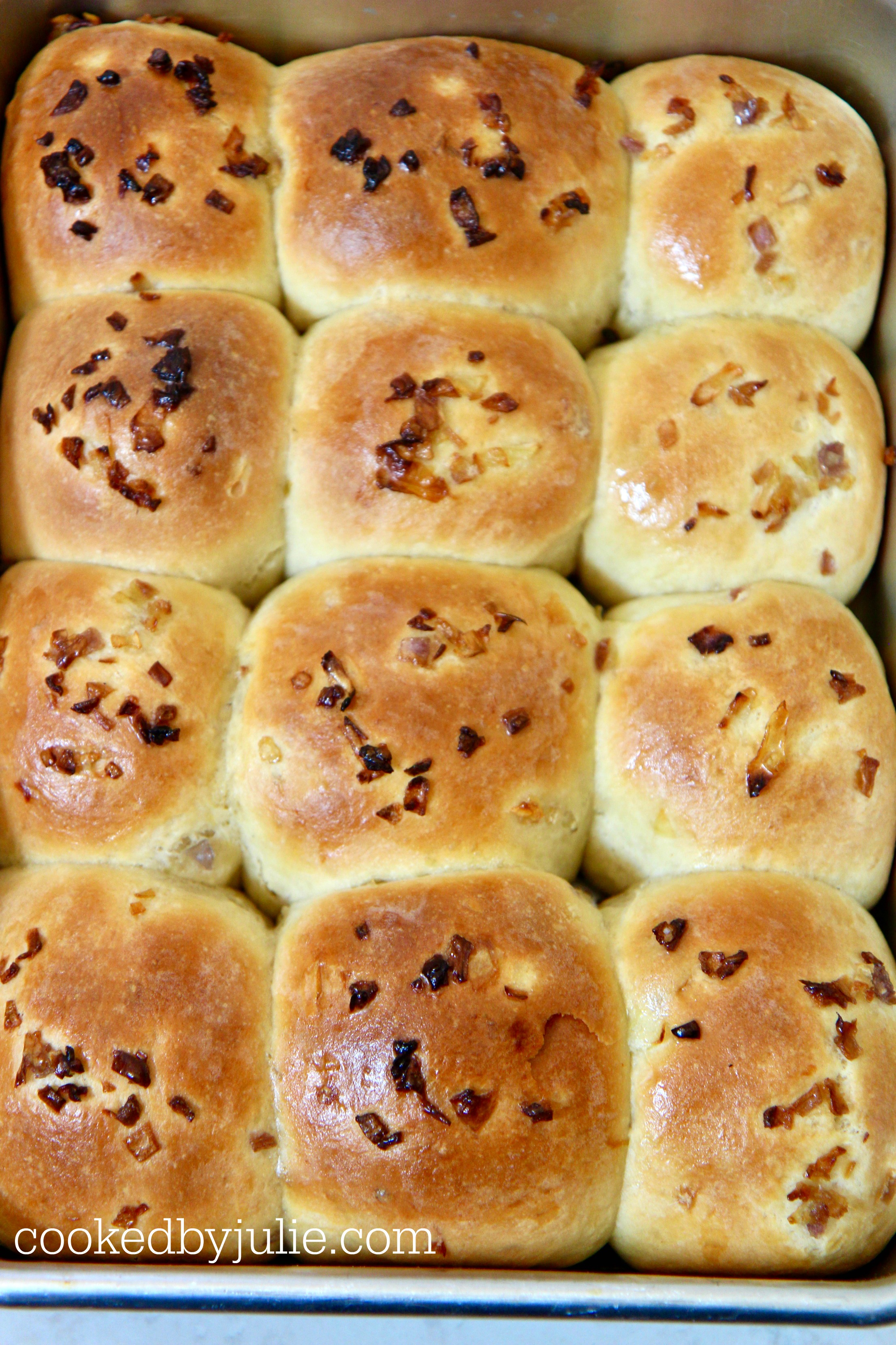 Delicious. buttery soft baked onion rolls. 