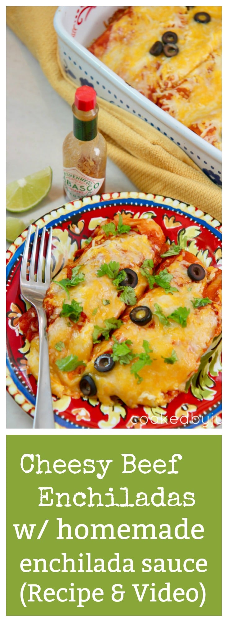 Homemade Cheesy Beef Enchiladas with Homemade Red Sauce by Cooked By Julie