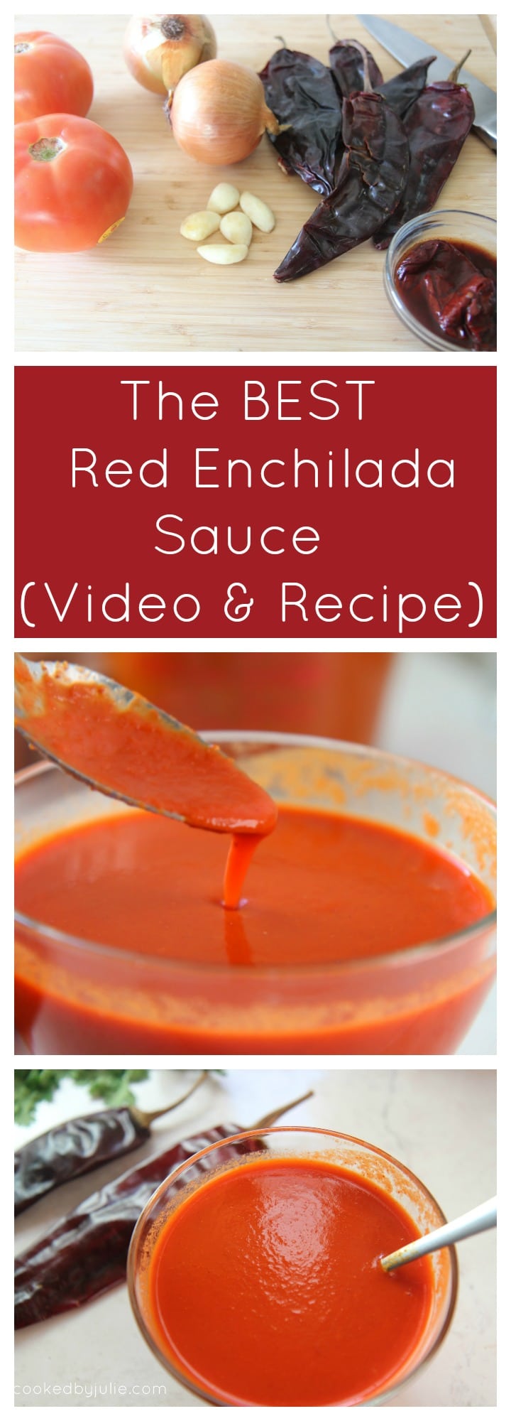 The Best Homemade Red Enchilada Sauce | Recipe and Video from Cooked By Julie