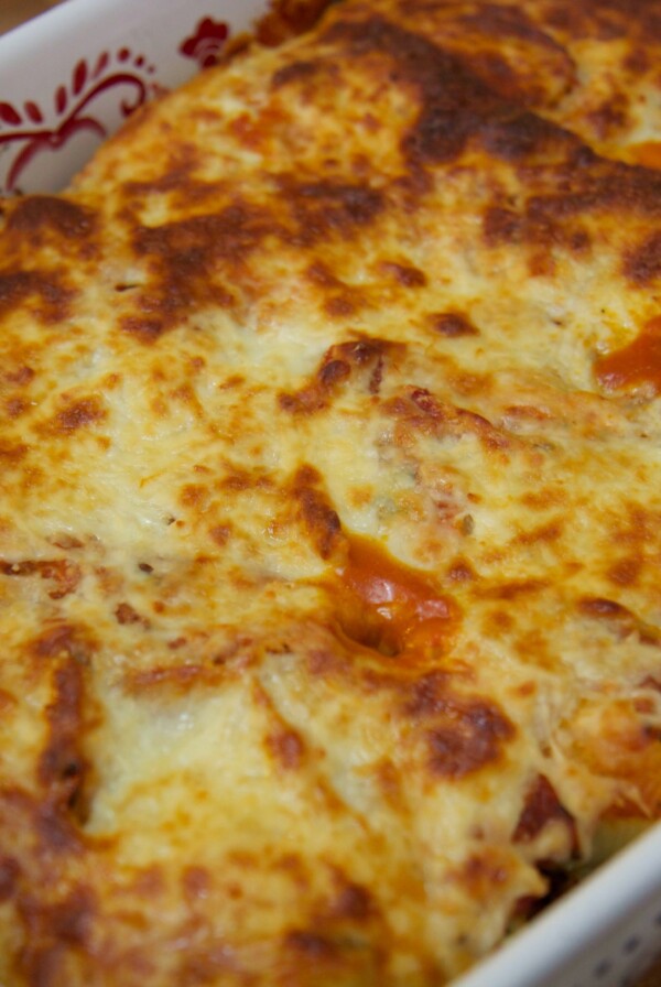 vodka stuffed shells with ricotta, spinach, and mozzarella cheese.