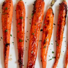 roasted carrots garnished with fresh parsley
