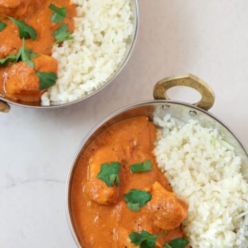 keto butter chicken and cauliflower rice