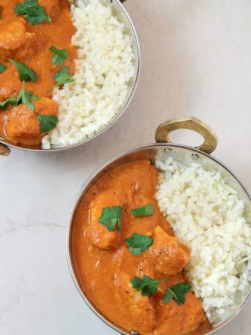 keto butter chicken and cauliflower rice