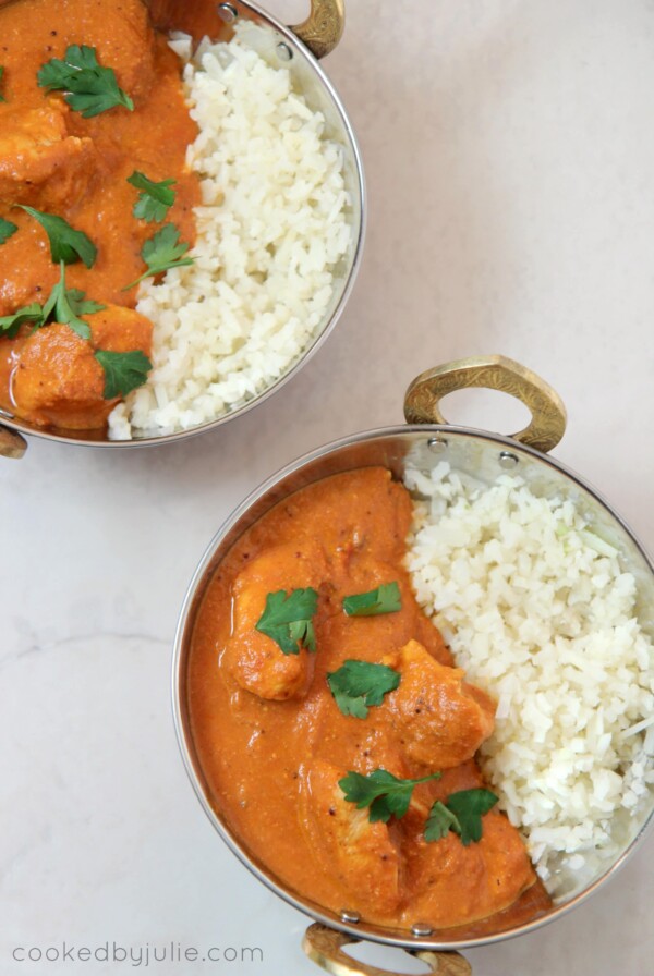 keto butter chicken and cauliflower rice