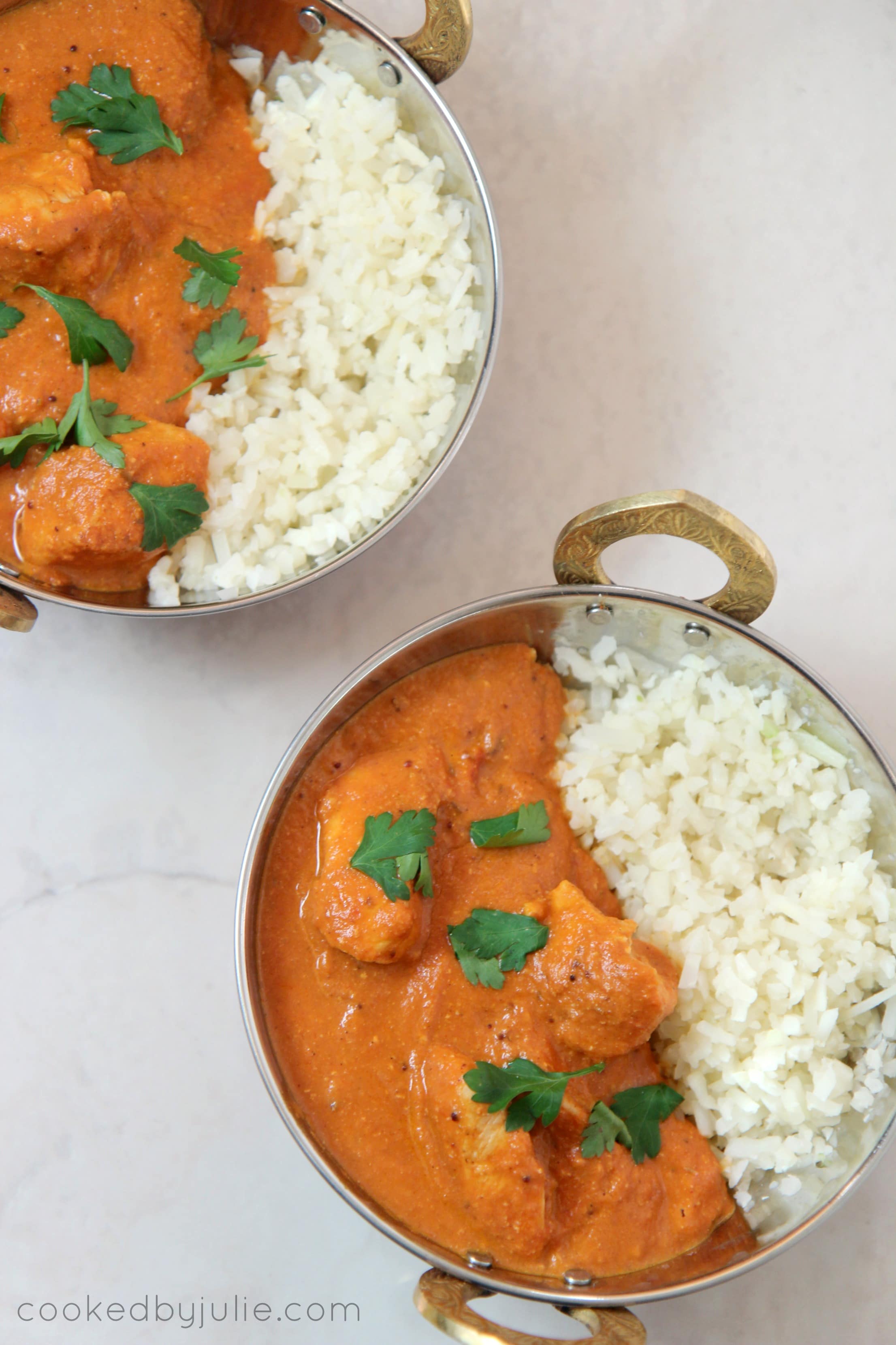 keto butter chicken and cauliflower rice - an easy, healthy weeknight recipe