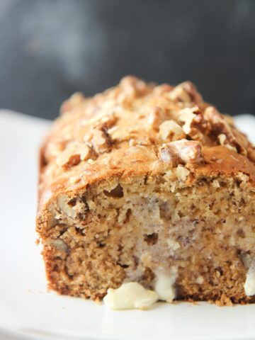 Buttery and Moist Banana Bread with butter