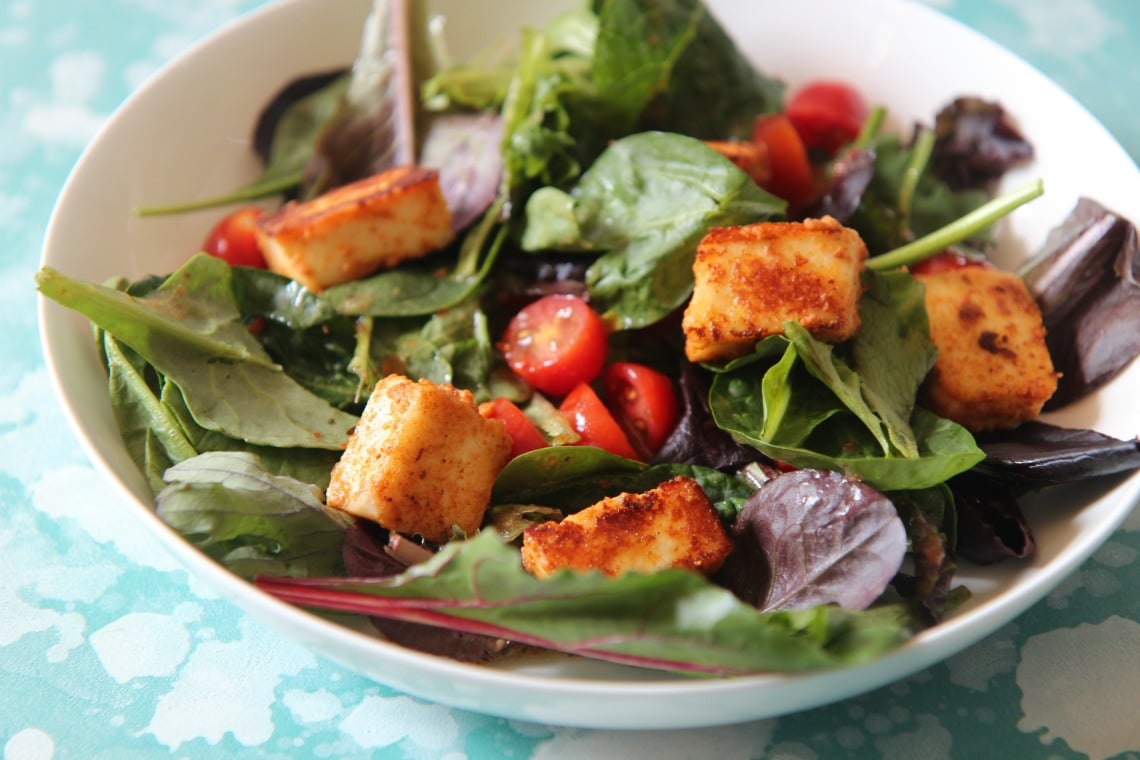 Paneer and tomato salad