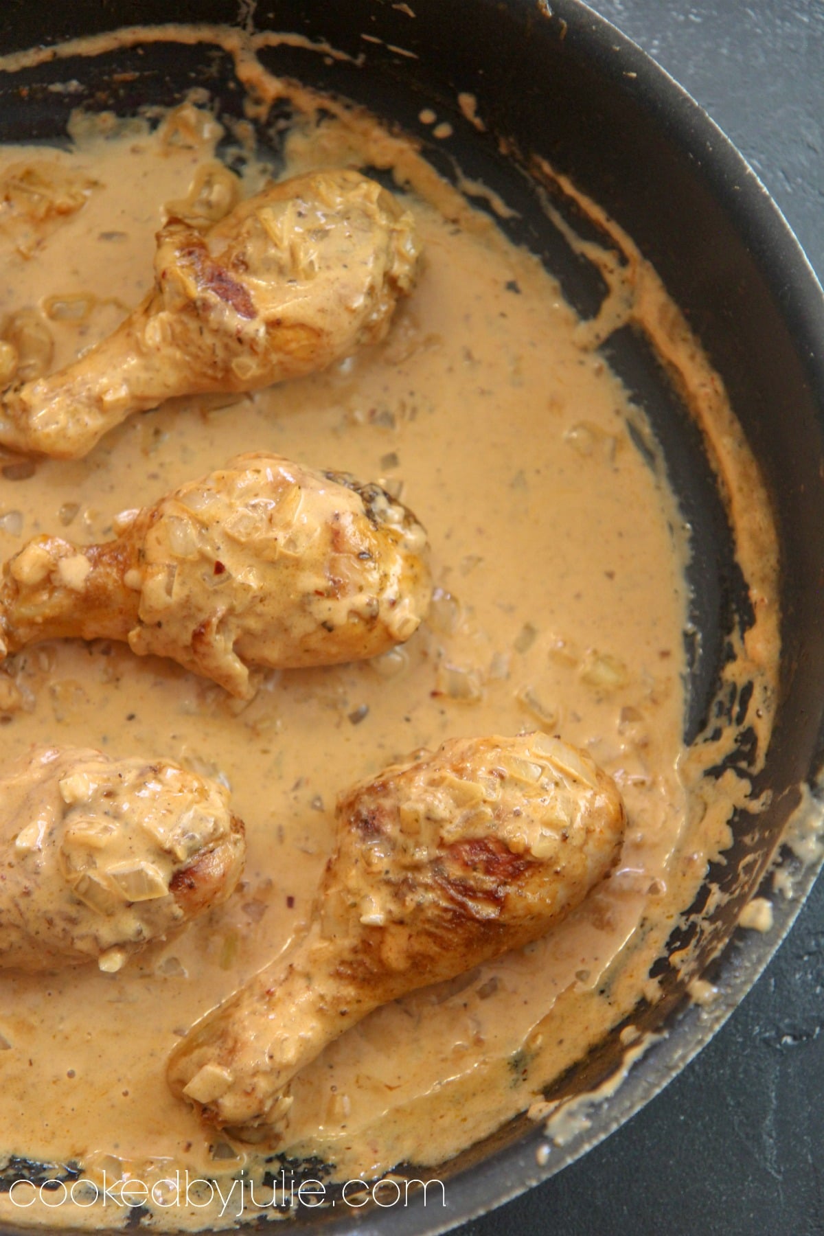 creamy chicken in a pan 