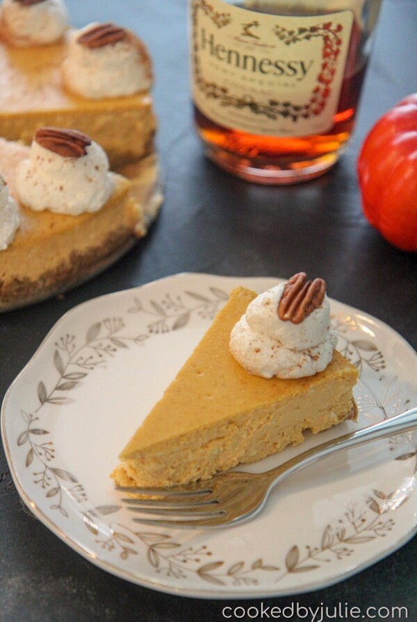 Pumpkin Cognac Cheesecake Slice