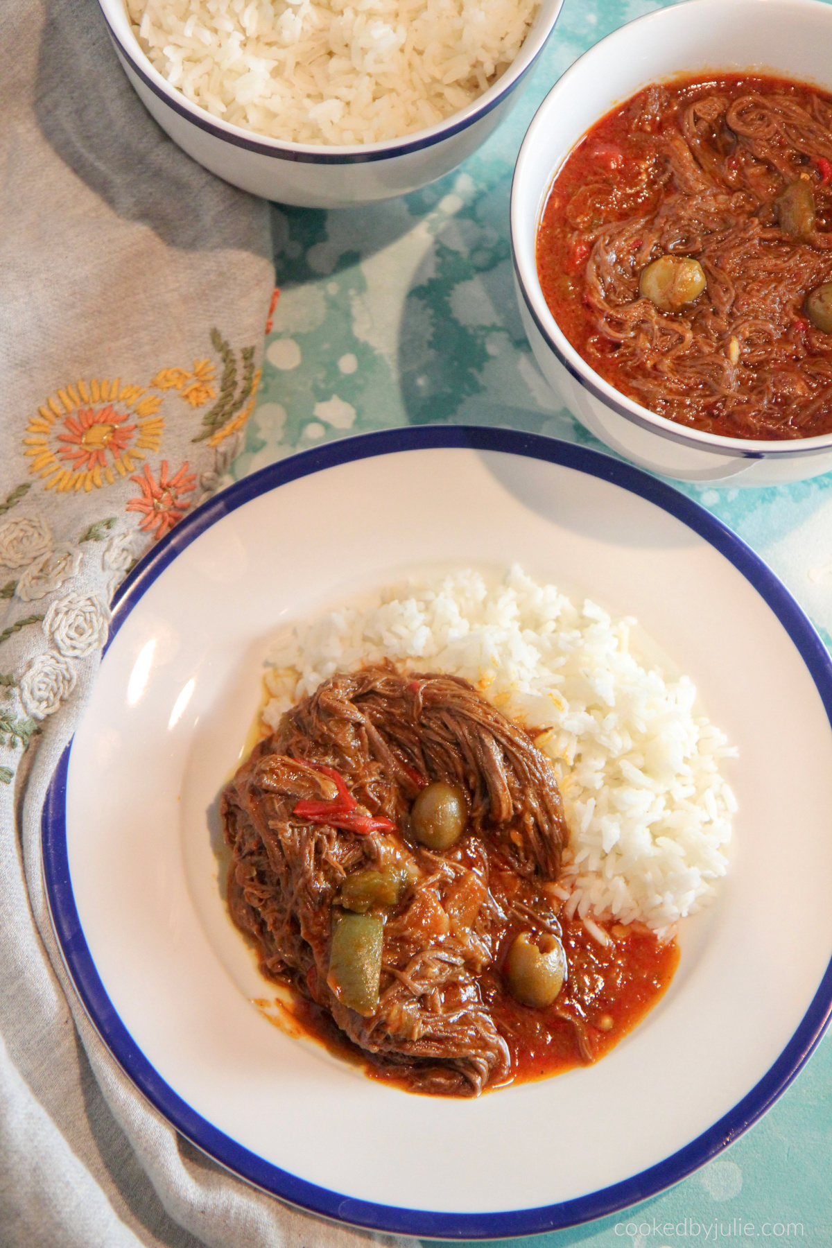 ropa vieja and white rice 