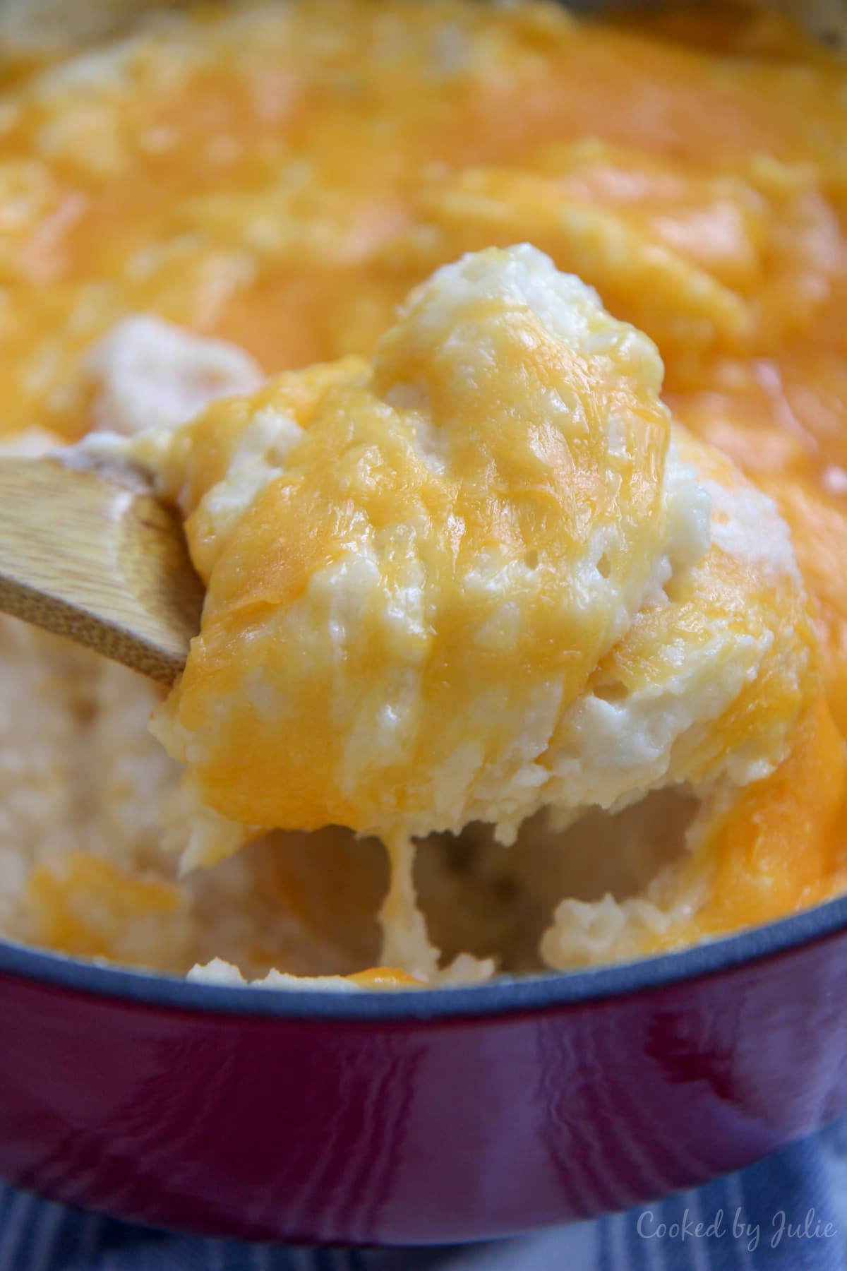 spoonful of cheddar mashed potatoes