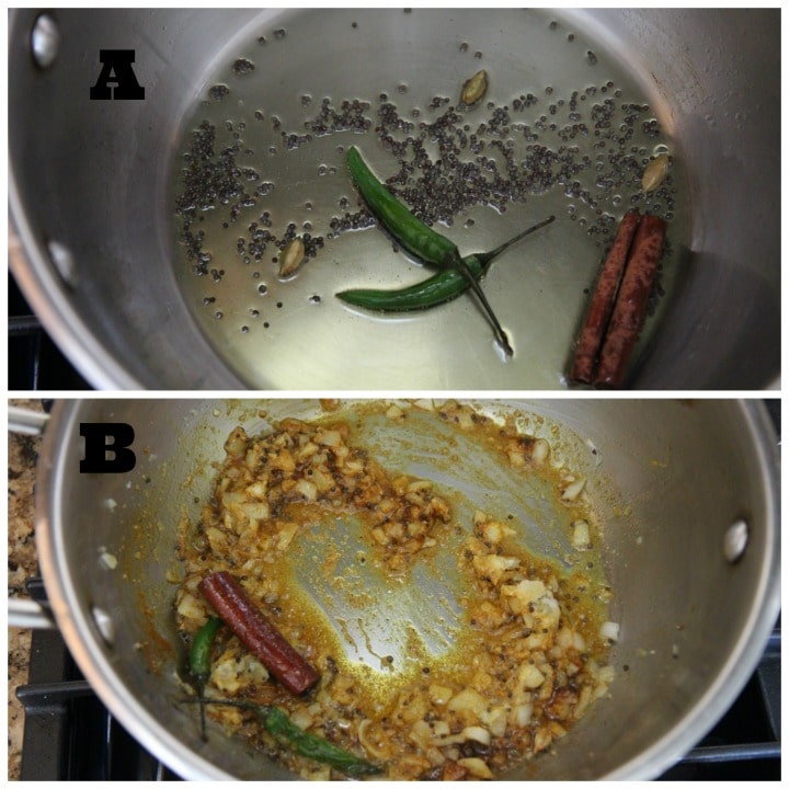 a collage of toasting spices