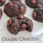 double chocolate cookies on a white plate