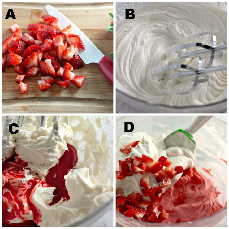 strawberry fat bomb recipe step by step collage 