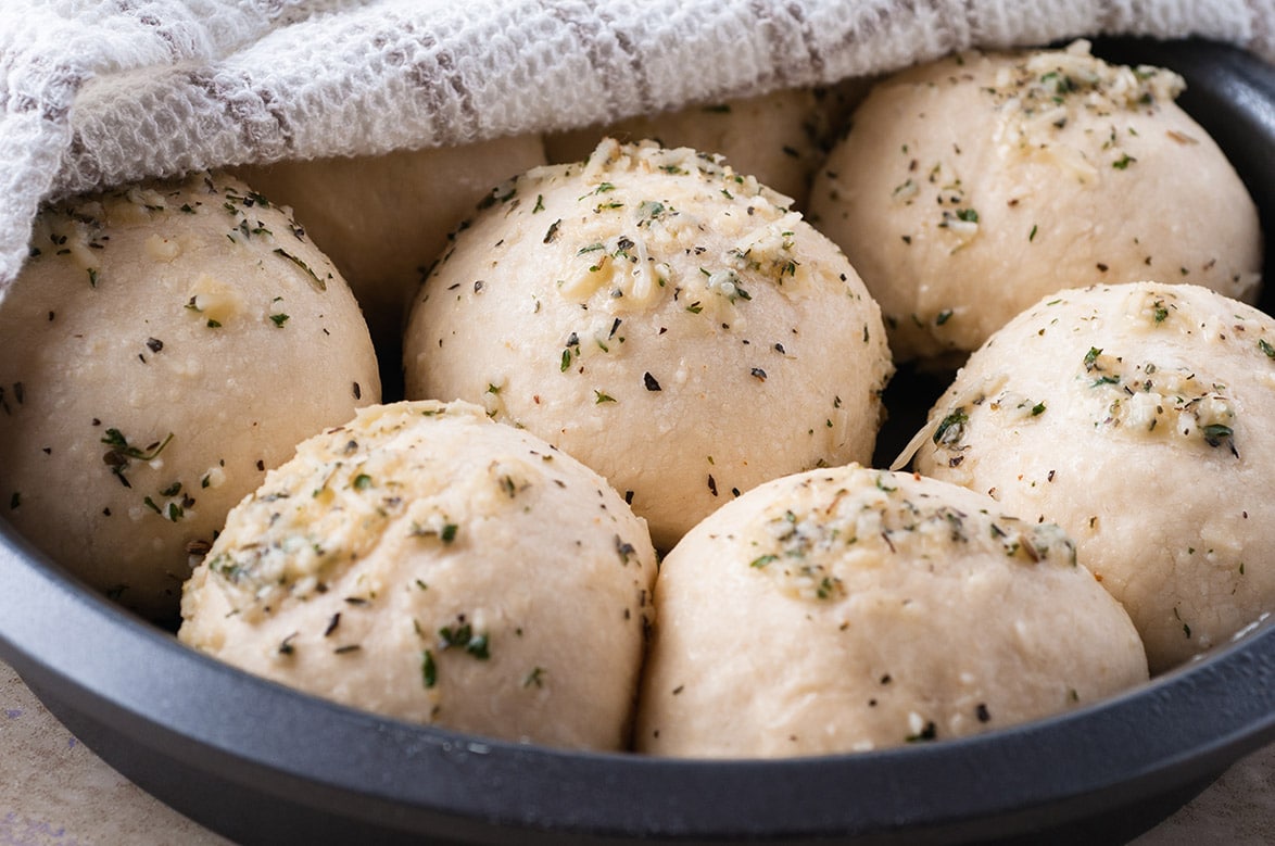 balls of dough rising 