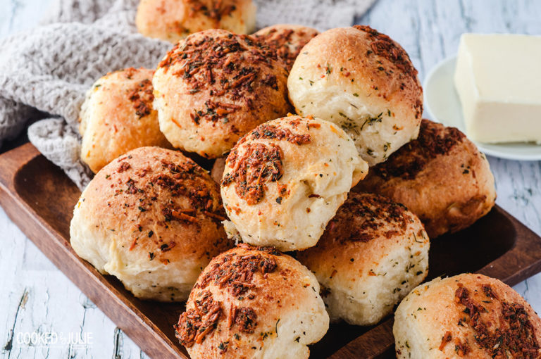 Garlic Parmesan Dinner Rolls Recipe Cooked by Julie