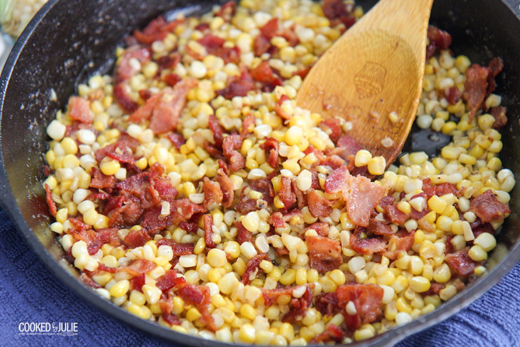 Southern Fried Corn with Bacon Recipe Cooked by Julie