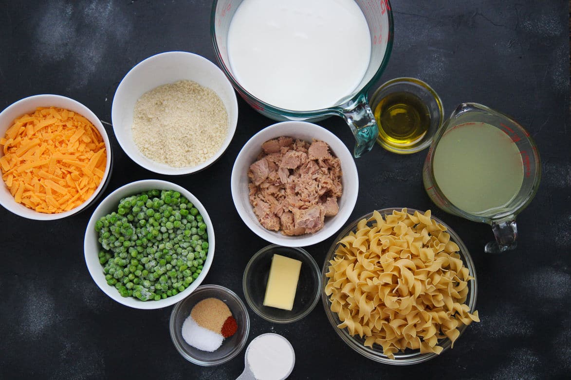 thirteen ingredients in small bowls