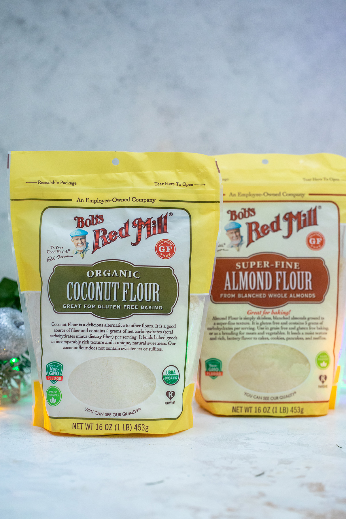 coconut flour bag and almond flour bag 