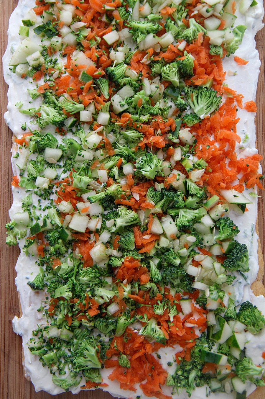 veggie bars on a wooden board.