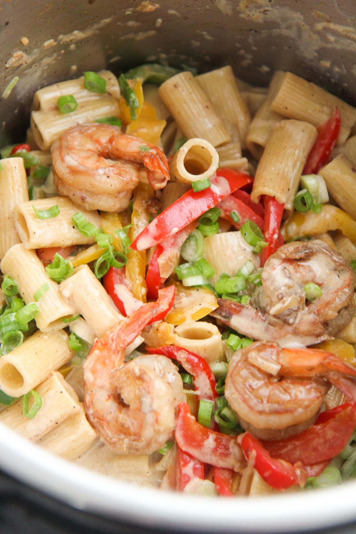 rasta pasta with shrimp in the instant pot.