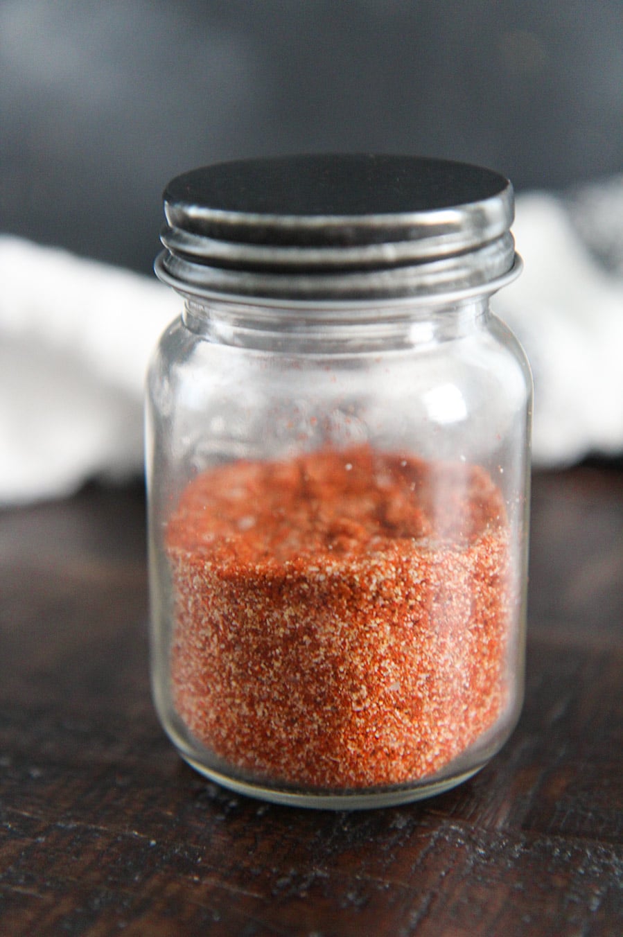chipotle seasoning in a glass spice jar. 