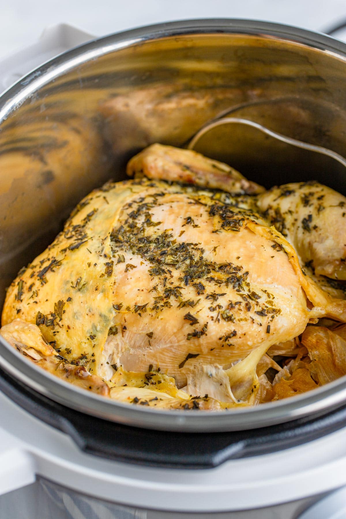 cooked butter and herb chicken.
