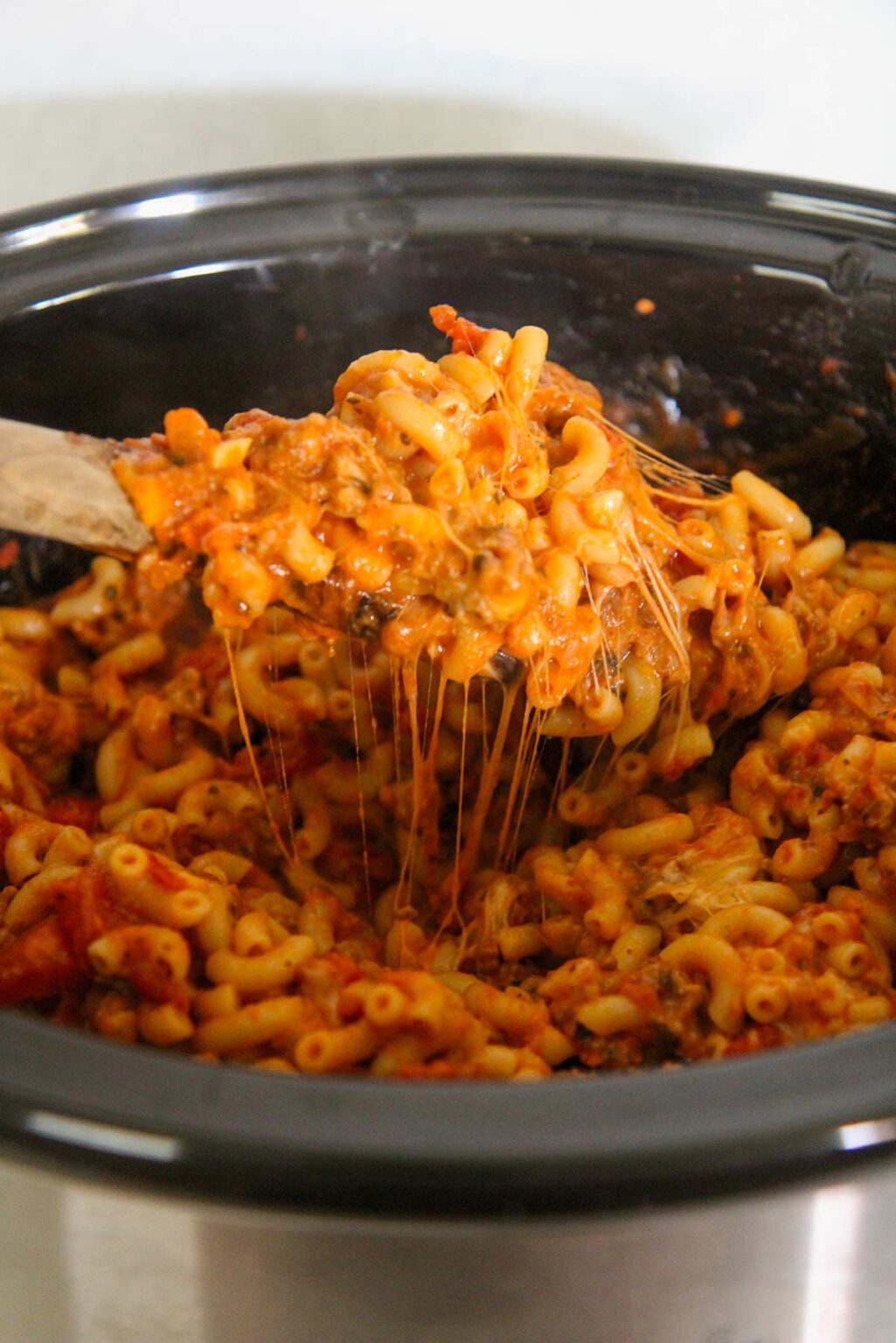 Crockpot Cheesy Beef Goulash (Slow Cooker Recipe) Cooked by Julie